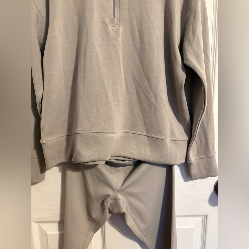 NWT RBX Gray Athleisure Active Workout Gy,m Pullover Sweater Legging Set - Picture 4 of 11